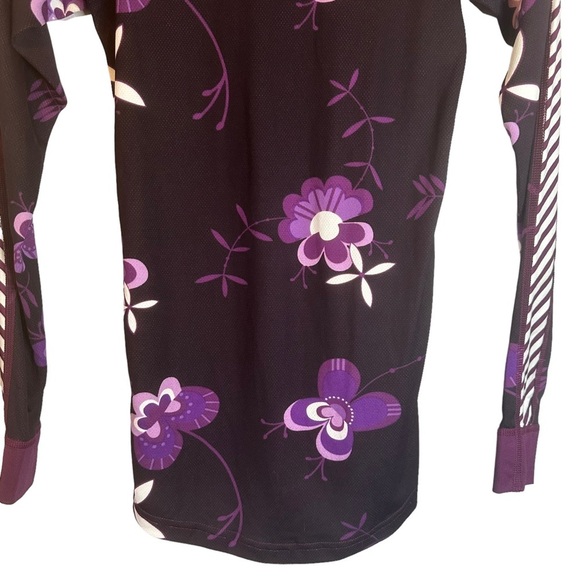Helly Hansen Womens XS Purple Floral Baselayer Winter Activewear‎ Shirt - Picture 9 of 11